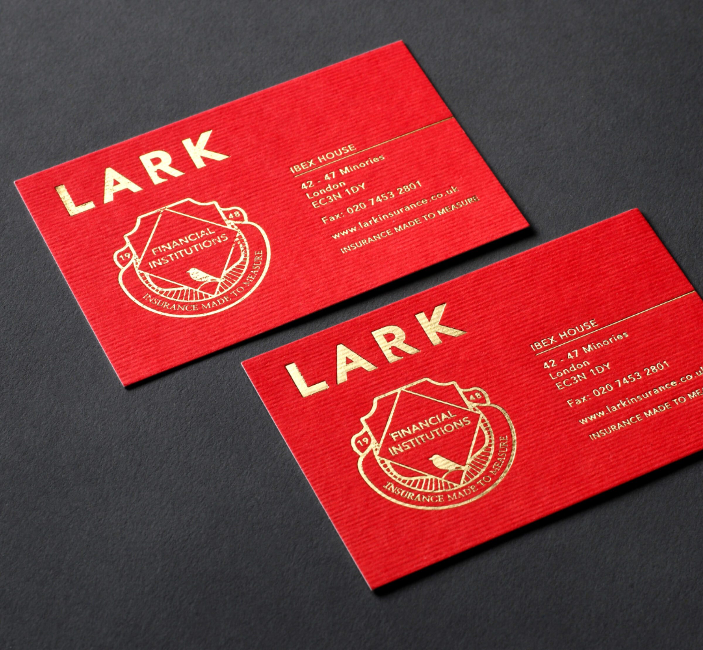 LARK GOLD FOIL BUS CARD HI